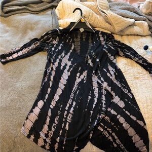 Black & Taupe Tie-Dye Wrap